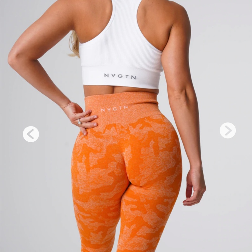 NVGTN burnt orange SEAMLESS CAMO LEGGINGS SMALL S Navigation